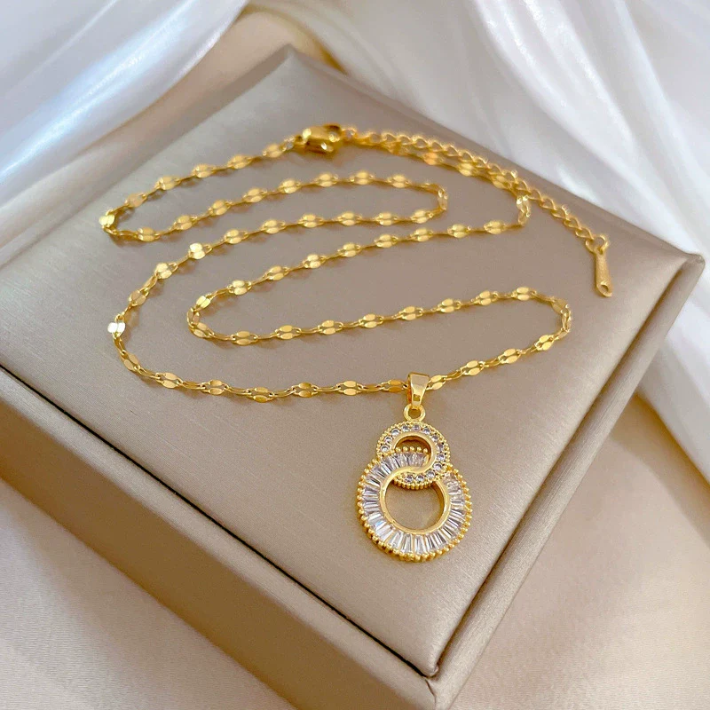 Necklace Stainless Steel Copper Geometric Electroplating For Women - Image 4