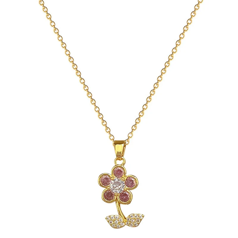 Necklace Stainless Steel Copper Geometric Leaf Five Petal Flower Light Luxury Elegant Gorgeous Unisex - Image 5