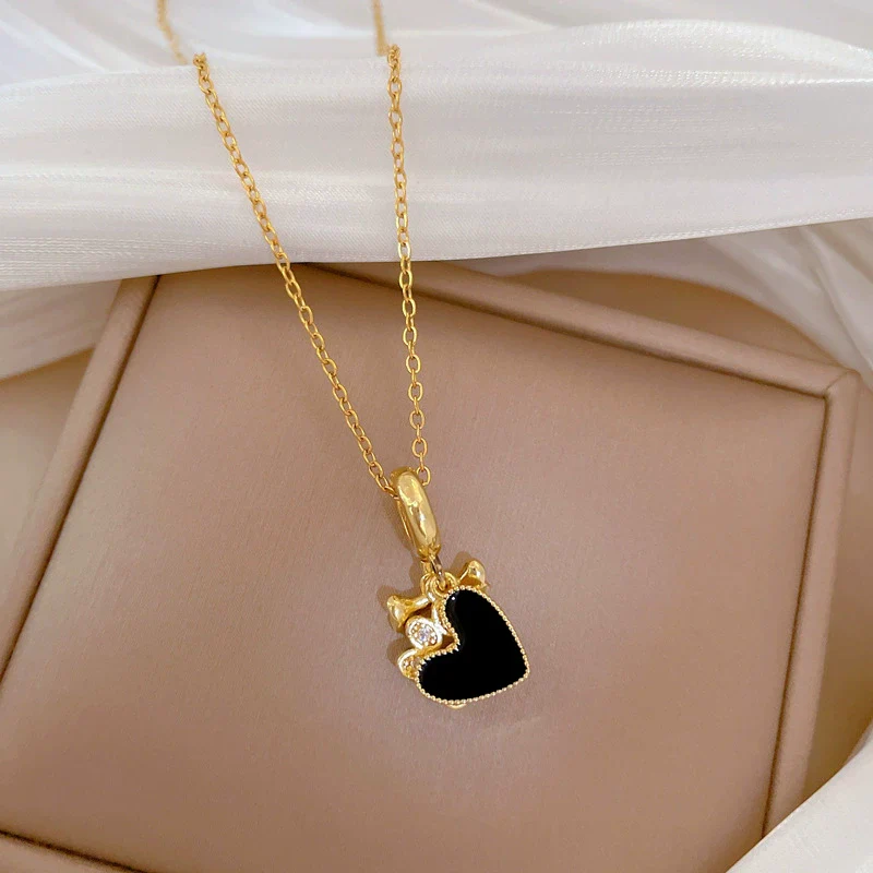 Necklace Stainless Steel Copper Geometric Light Luxury Love Puppy Paw Design - Image 4