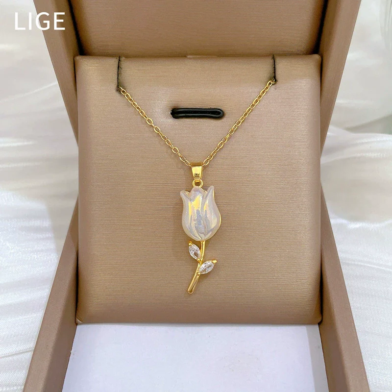 Necklace Stainless Steel Copper Geometric Light Luxury Style
