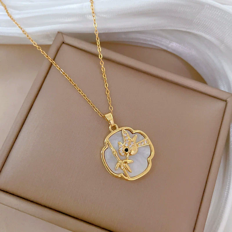 Necklace Stainless Steel Copper Geometric Style Titanium Steel Chain - Image 4