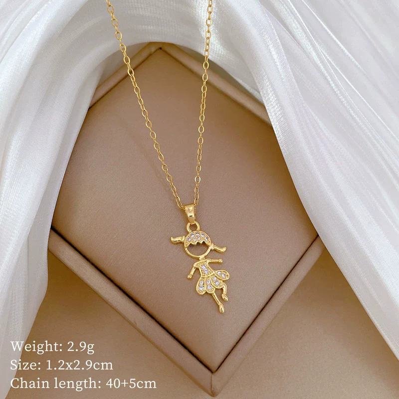 Necklace Stainless Steel Copper Geometric Style Women's Unisex Titanium Steel Chain - Image 6