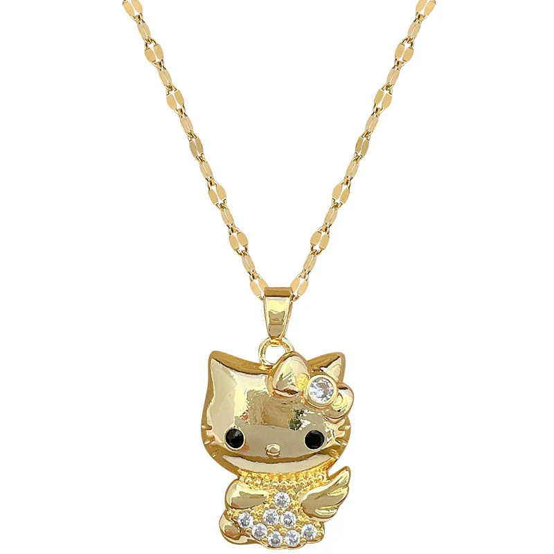 Necklace Stainless Steel Copper Wings Cat Geometric Light Luxury Elegant Gorgeous Unisex - Image 5