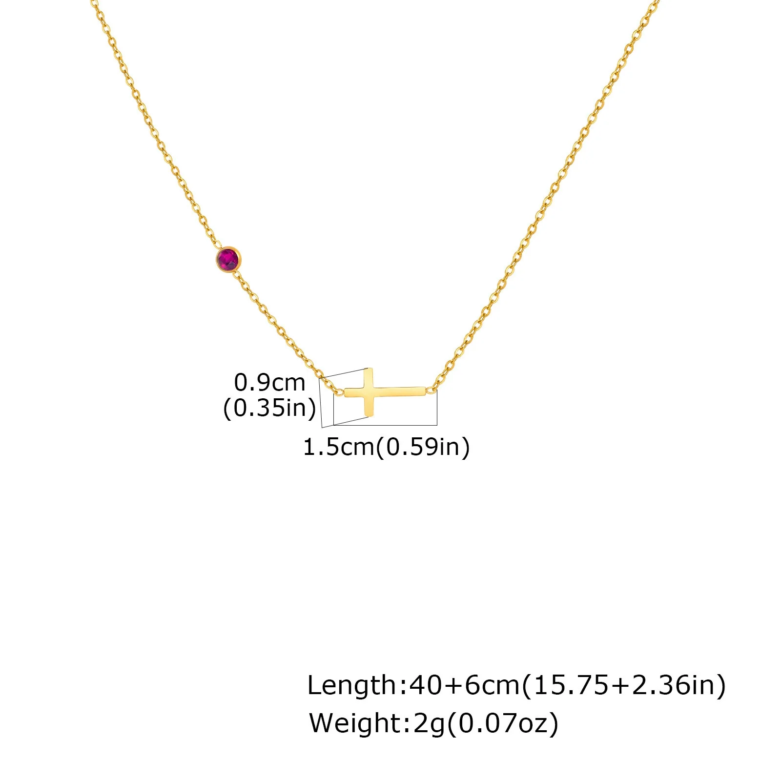 Necklace Stainless Steel Cross Geometric Niche Style Electroplating For Women - Image 10