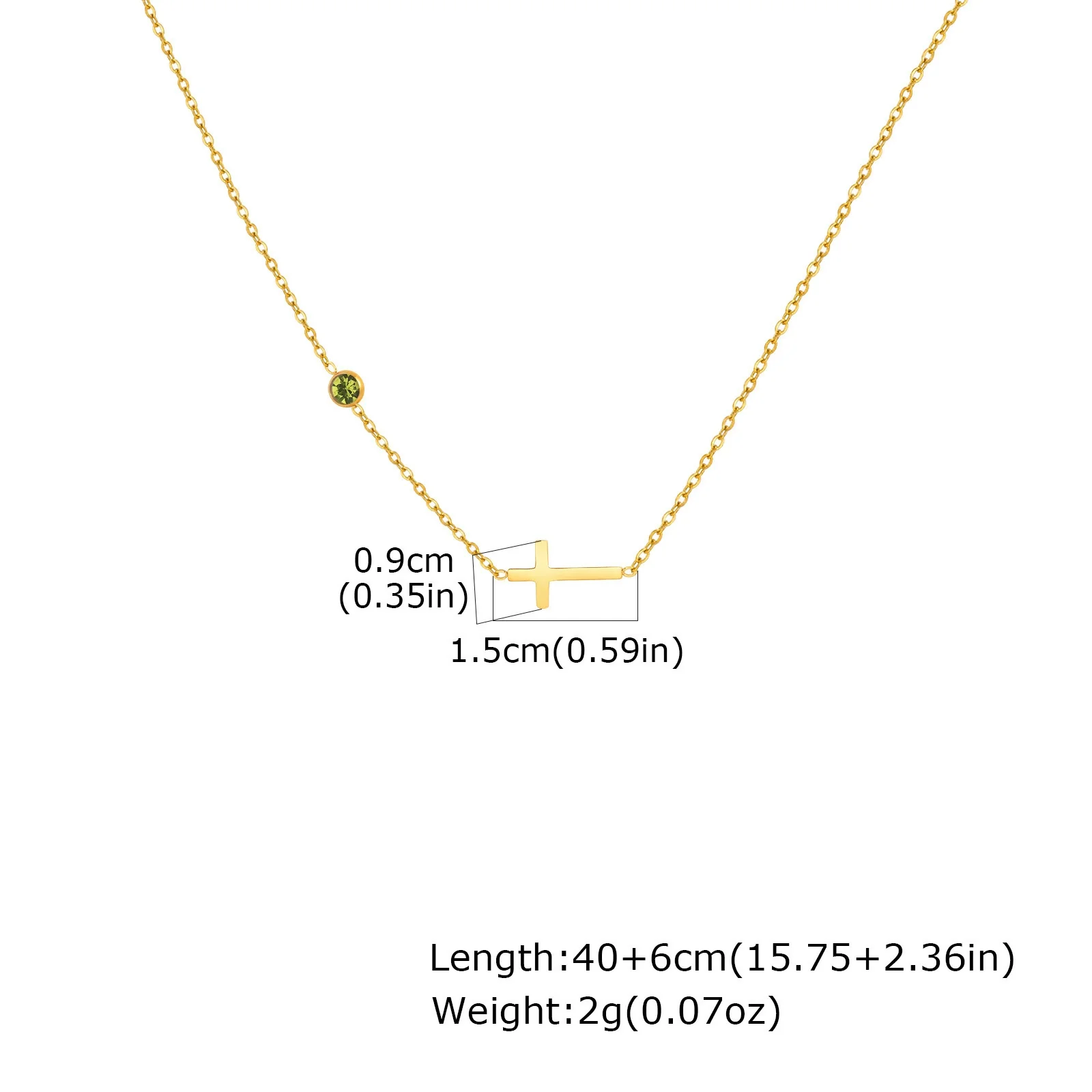 Necklace Stainless Steel Cross Geometric Niche Style Electroplating For Women - Image 11
