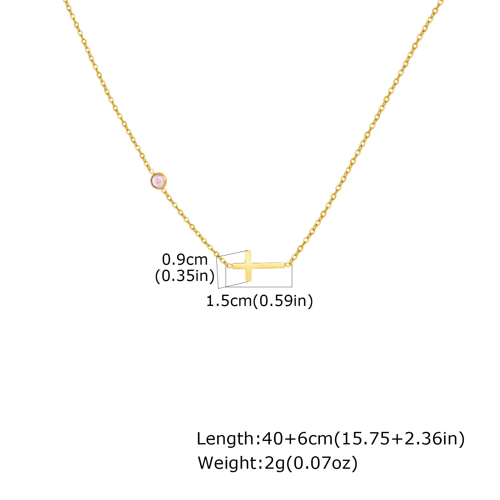 Necklace Stainless Steel Cross Geometric Niche Style Electroplating For Women - Image 12