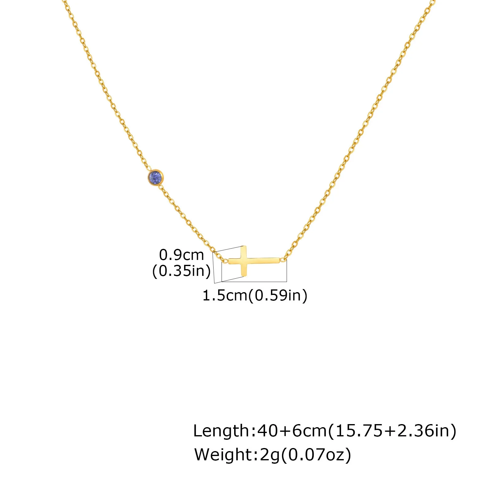 Necklace Stainless Steel Cross Geometric Niche Style Electroplating For Women - Image 14