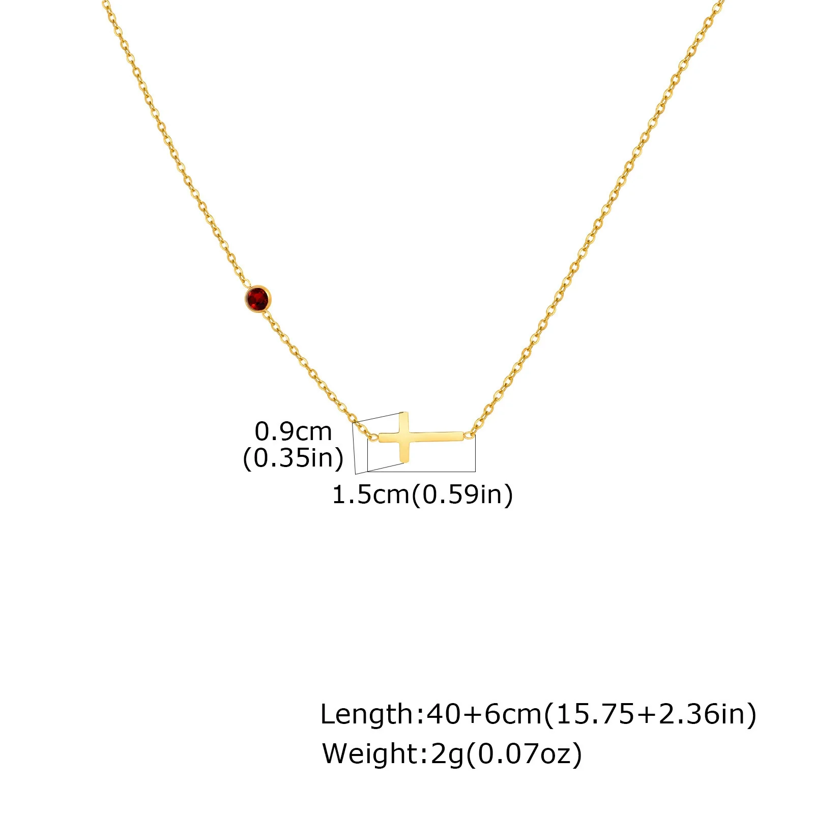 Necklace Stainless Steel Cross Geometric Niche Style Electroplating For Women - Image 6