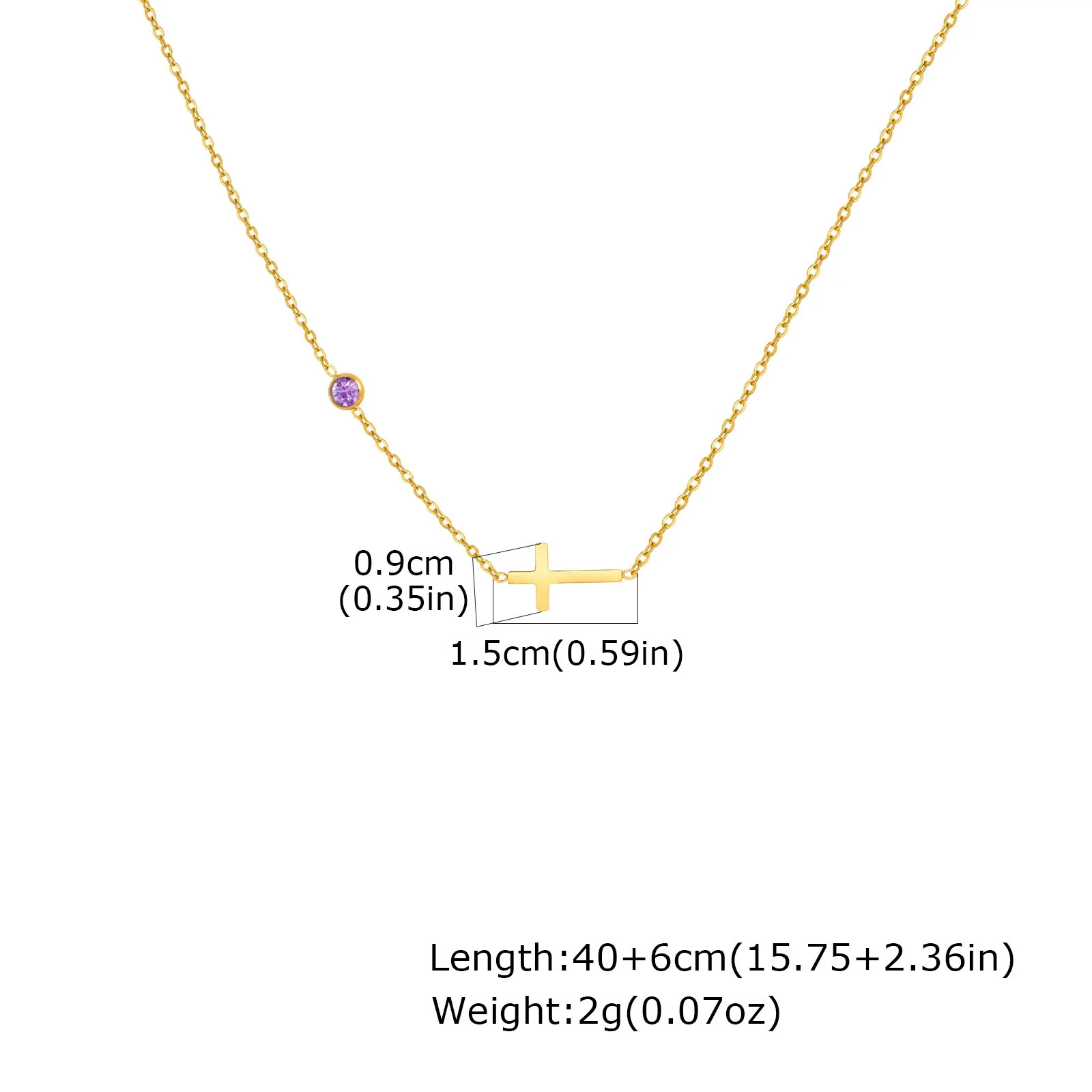 Necklace Stainless Steel Cross Geometric Niche Style Electroplating For Women - Image 7