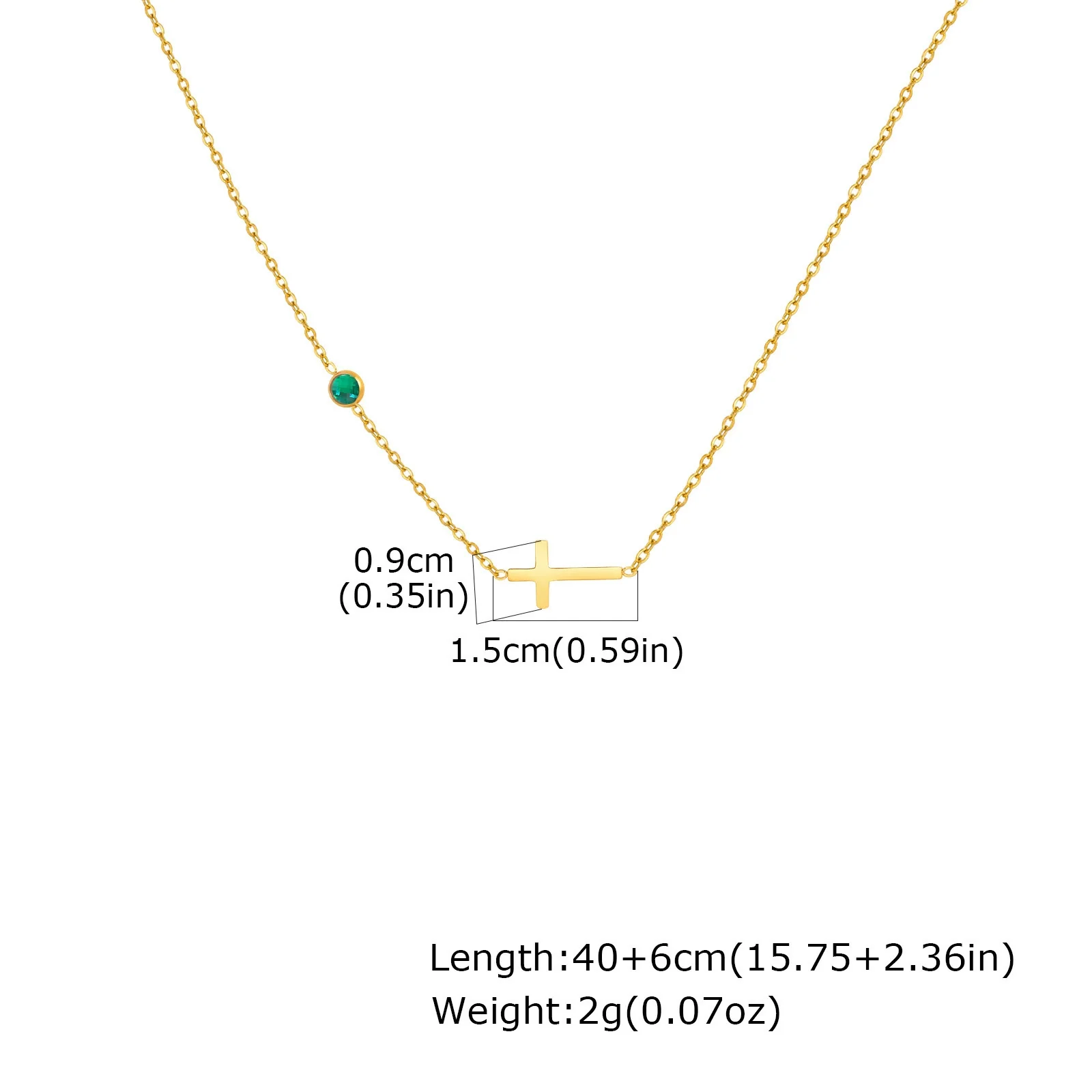 Necklace Stainless Steel Cross Geometric Niche Style Electroplating For Women - Image 9