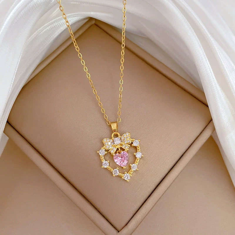 Necklace Stainless Steel Geometric Copper Pendant Titanium Steel Chain Light Luxury Elegant Gorgeous Allmatch Unisex - Image 3
