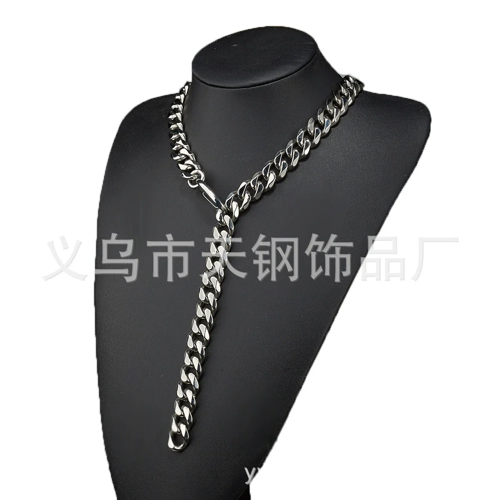 Necklace Stainless Steel Geometric Vacuum Plated Polished Hip Hop Style For Men - Image 4