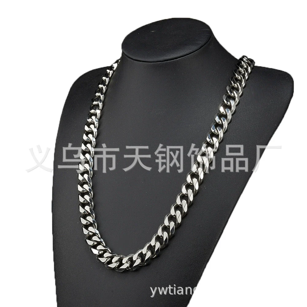 Necklace Stainless Steel Geometric Vacuum Plated Polished Hip Hop Style For Men - Image 5