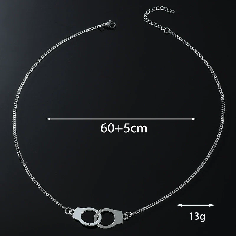 Necklace Stainless Steel Titanium Steel Geometric Handcuffs Hip Hop Electroplating Men's And Women's Accessories - Image 2