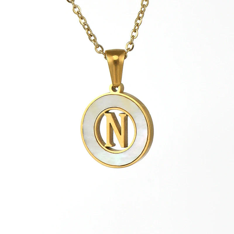 Necklace 316L Stainless Steel 316L Stainless Steel Letter Pattern Cross Chain Vacuum Plated For Women - Image 18