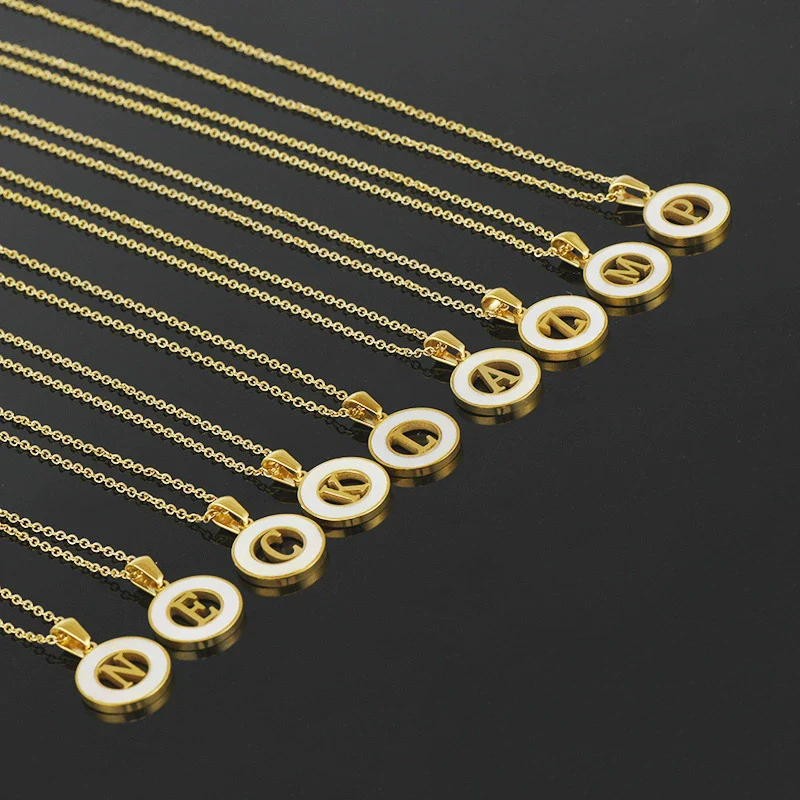 Necklace 316L Stainless Steel 316L Stainless Steel Letter Pattern Cross Chain Vacuum Plated For Women - Image 2