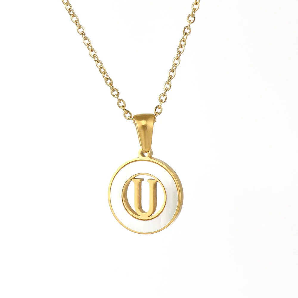 Necklace 316L Stainless Steel 316L Stainless Steel Letter Pattern Cross Chain Vacuum Plated For Women - Image 25
