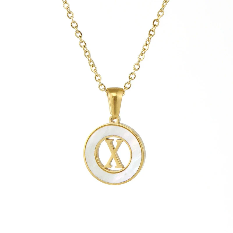 Necklace 316L Stainless Steel 316L Stainless Steel Letter Pattern Cross Chain Vacuum Plated For Women - Image 28