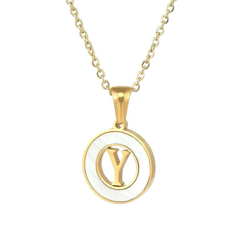 Necklace 316L Stainless Steel 316L Stainless Steel Letter Pattern Cross Chain Vacuum Plated For Women - Image 29
