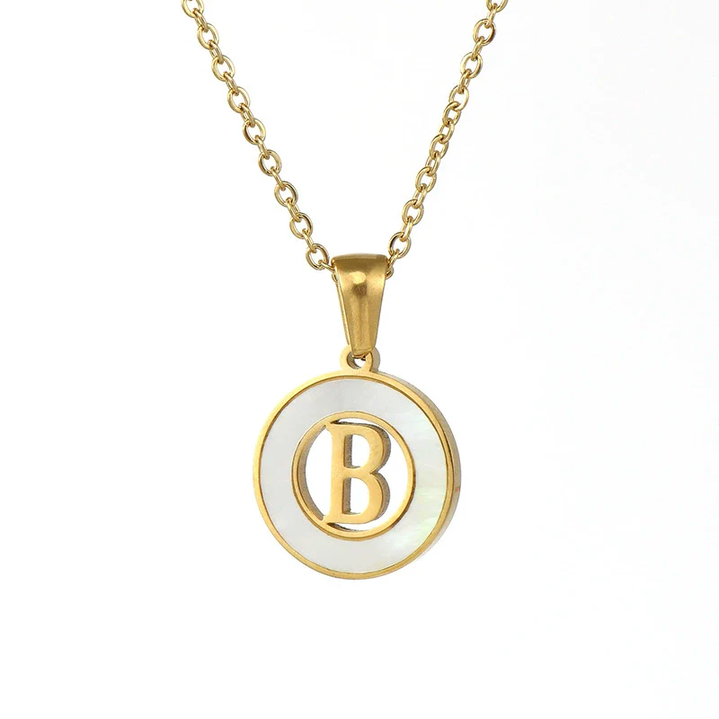 Necklace 316L Stainless Steel 316L Stainless Steel Letter Pattern Cross Chain Vacuum Plated For Women - Image 5