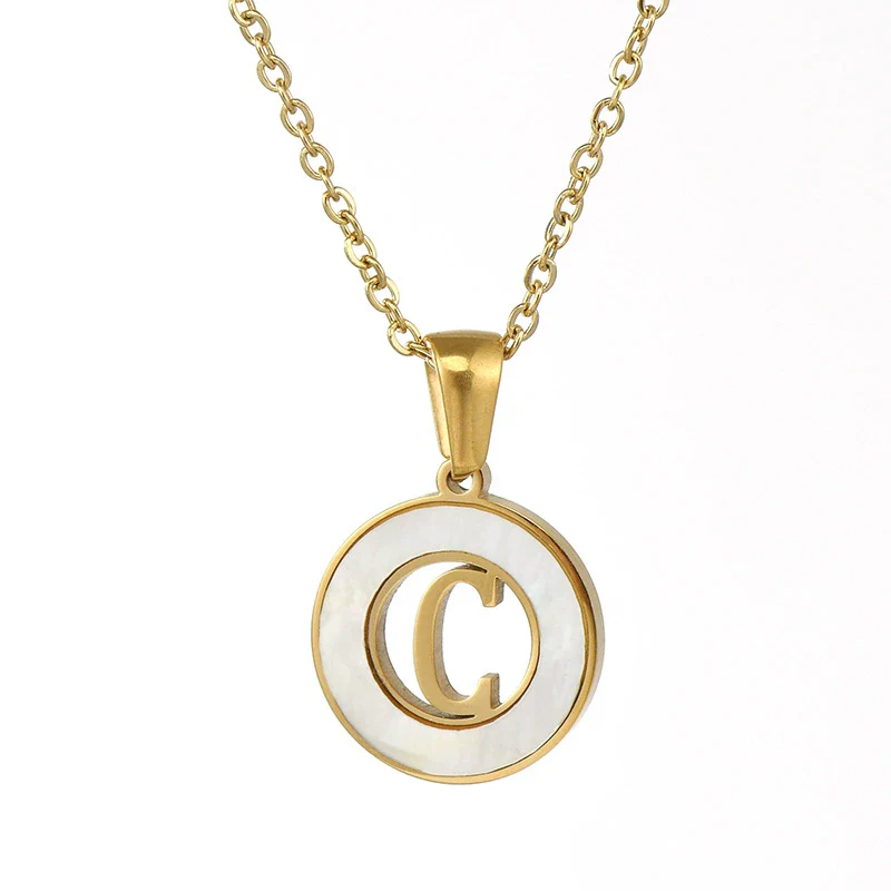 Necklace 316L Stainless Steel 316L Stainless Steel Letter Pattern Cross Chain Vacuum Plated For Women - Image 7