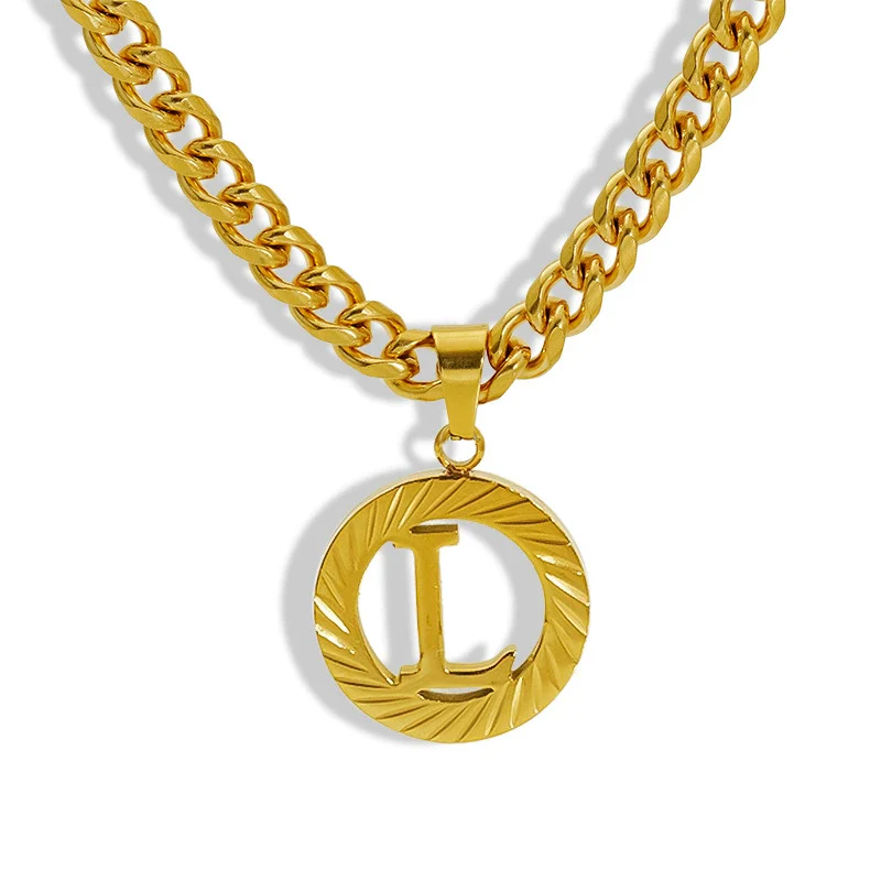 Necklace 316L Stainless Steel 316L Stainless Steel Letter Pattern Hip Hop Electroplating - Image 15