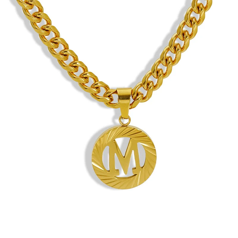 Necklace 316L Stainless Steel 316L Stainless Steel Letter Pattern Hip Hop Electroplating - Image 16