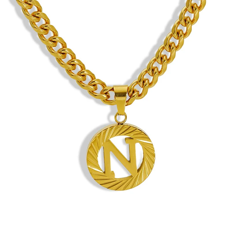 Necklace 316L Stainless Steel 316L Stainless Steel Letter Pattern Hip Hop Electroplating - Image 17