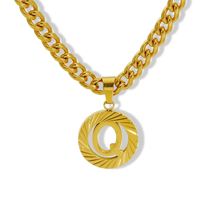 Necklace 316L Stainless Steel 316L Stainless Steel Letter Pattern Hip Hop Electroplating - Image 20