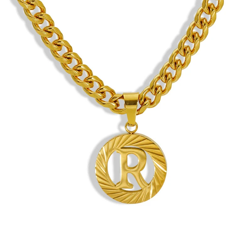 Necklace 316L Stainless Steel 316L Stainless Steel Letter Pattern Hip Hop Electroplating - Image 21