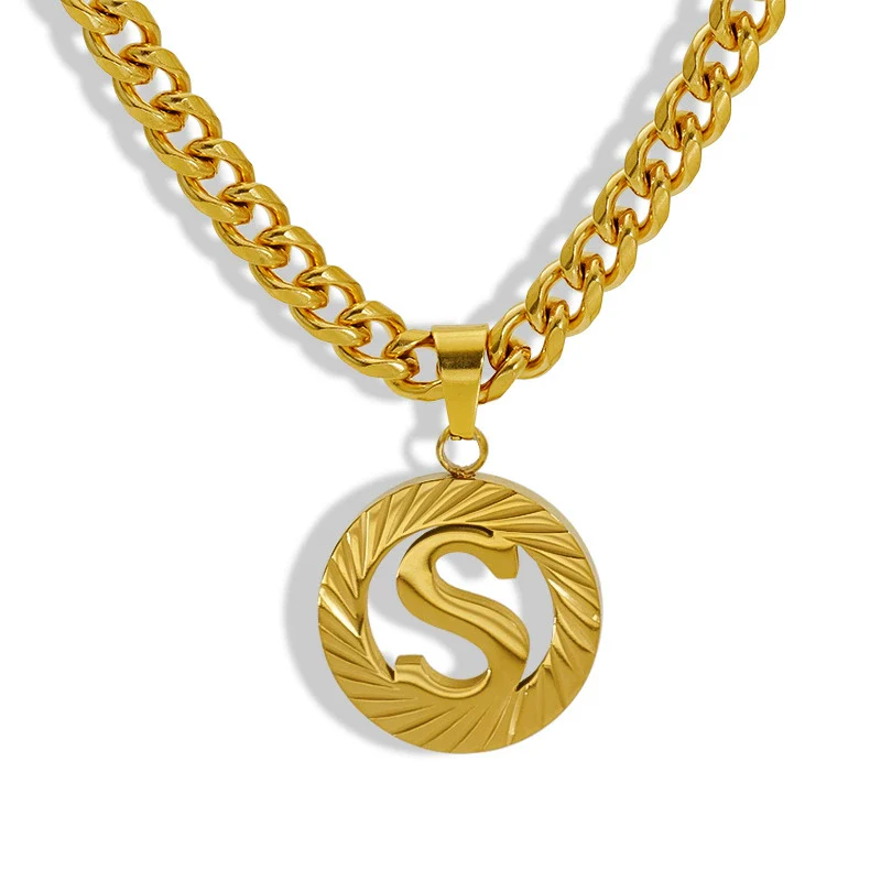 Necklace 316L Stainless Steel 316L Stainless Steel Letter Pattern Hip Hop Electroplating - Image 22