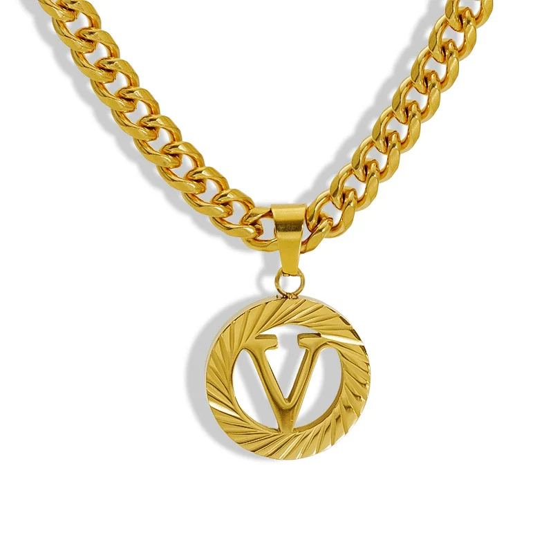Necklace 316L Stainless Steel 316L Stainless Steel Letter Pattern Hip Hop Electroplating - Image 25