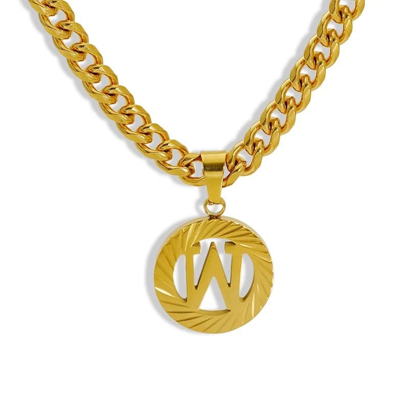 Necklace 316L Stainless Steel 316L Stainless Steel Letter Pattern Hip Hop Electroplating - Image 26