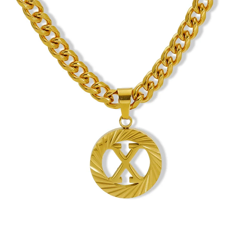 Necklace 316L Stainless Steel 316L Stainless Steel Letter Pattern Hip Hop Electroplating - Image 27