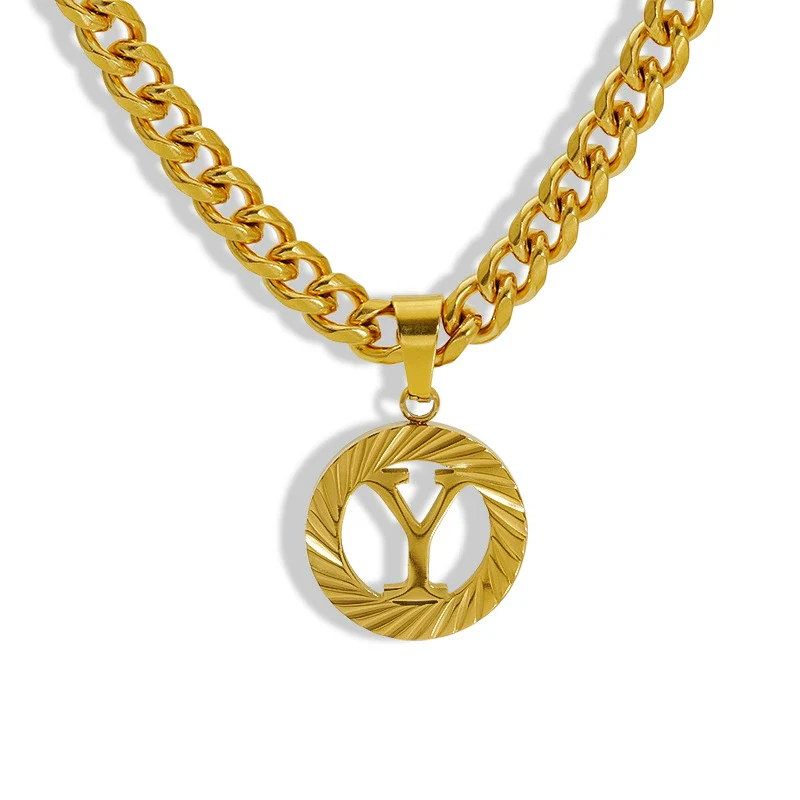 Necklace 316L Stainless Steel 316L Stainless Steel Letter Pattern Hip Hop Electroplating - Image 28