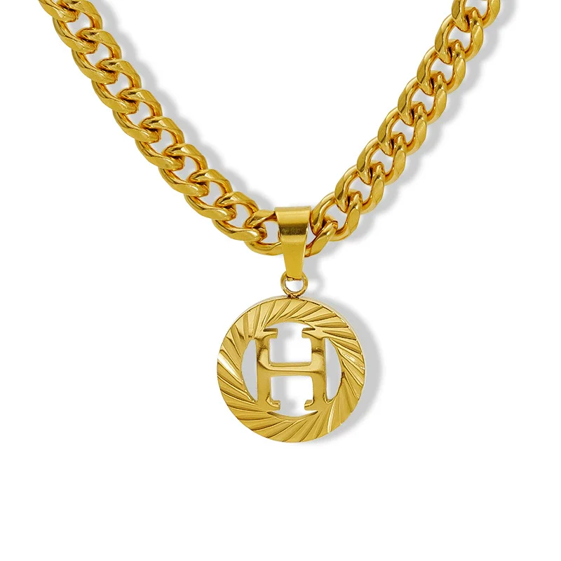 Necklace 316L Stainless Steel 316L Stainless Steel Letter Pattern Hip Hop Electroplating - Image 4