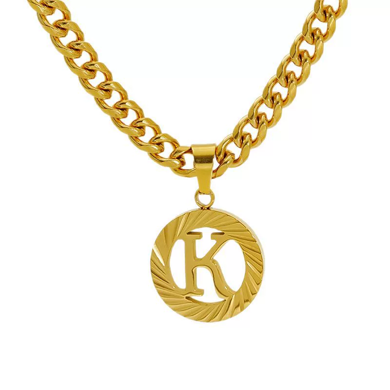 Necklace 316L Stainless Steel 316L Stainless Steel Letter Pattern Hip Hop Electroplating - Image 5