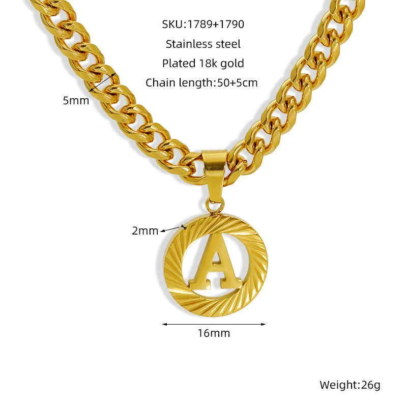 Necklace 316L Stainless Steel 316L Stainless Steel Letter Pattern Hip Hop Electroplating - Image 6