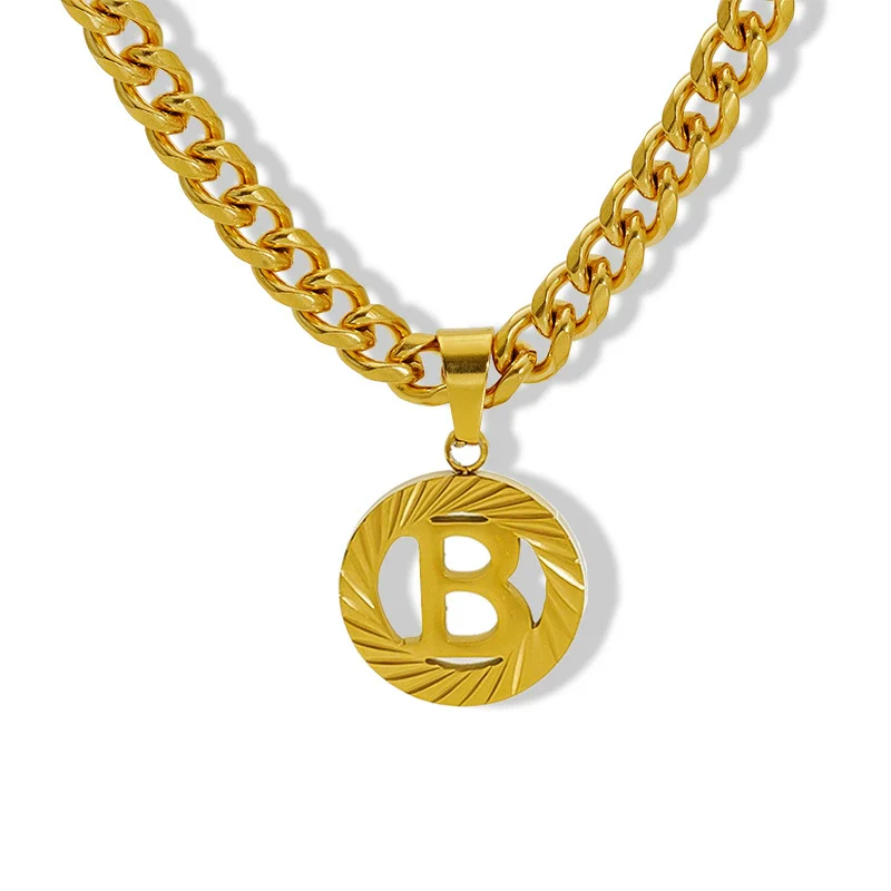 Necklace 316L Stainless Steel 316L Stainless Steel Letter Pattern Hip Hop Electroplating - Image 7