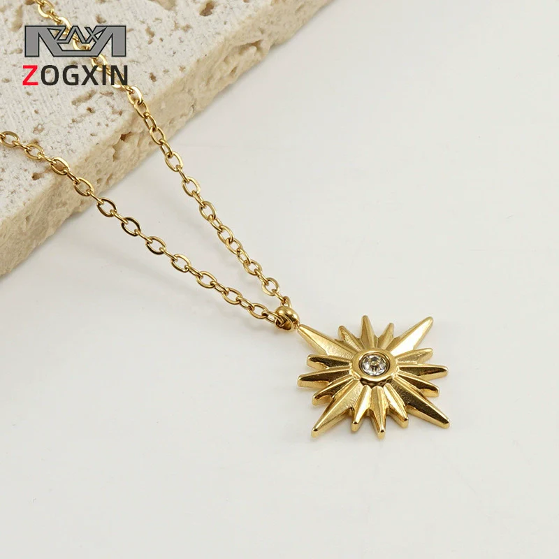 Necklace 316L Stainless Steel 316L Stainless Steel Star Pendant Chain Women's High Sense Vacuum Plated 18K Electroplated