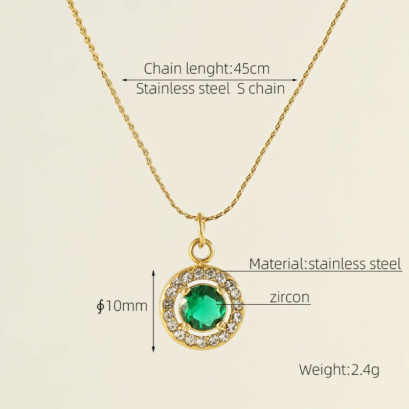 Necklace 316L Stainless Steel 18K Gold Plated Light Luxury Geometric Inlaid Zircon Sshaped Pendant For Women - Image 15