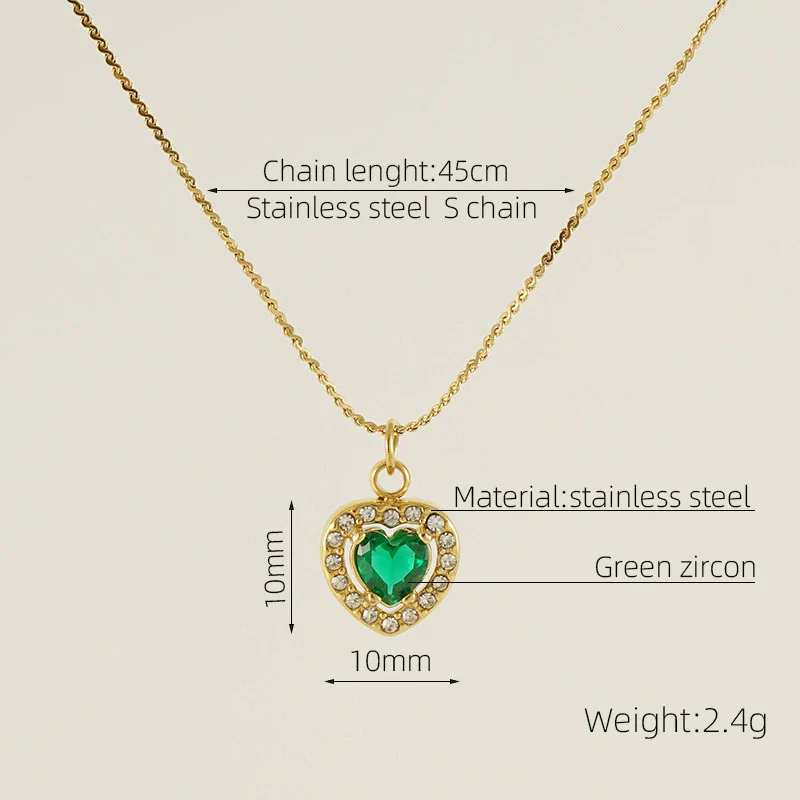 Necklace 316L Stainless Steel 18K Gold Plated Light Luxury Geometric Inlaid Zircon Sshaped Pendant For Women - Image 25