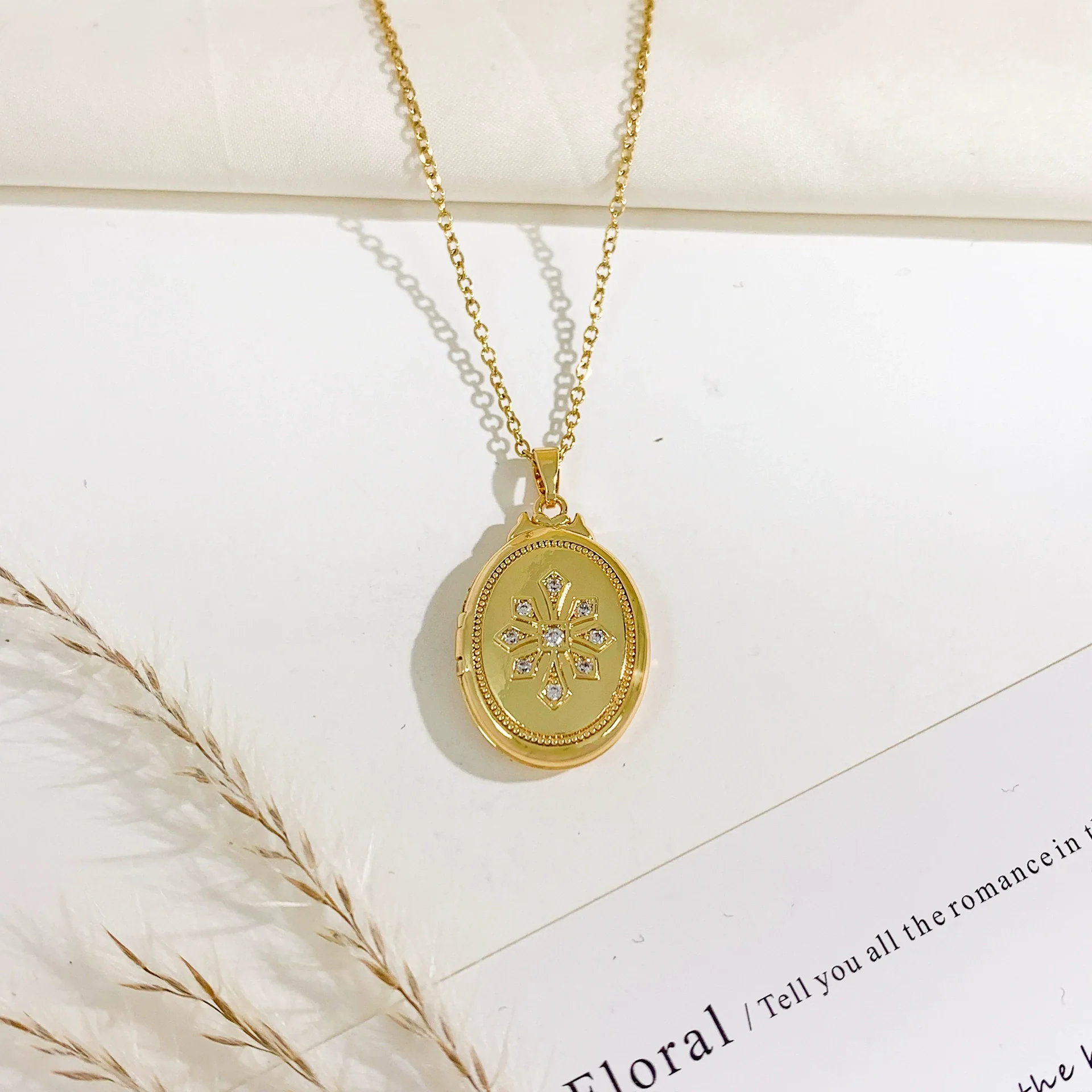 Necklace Titanium Steel Copper Cross Chain Sweet Geometric Real Gold Plated Women's Accessories - Image 23