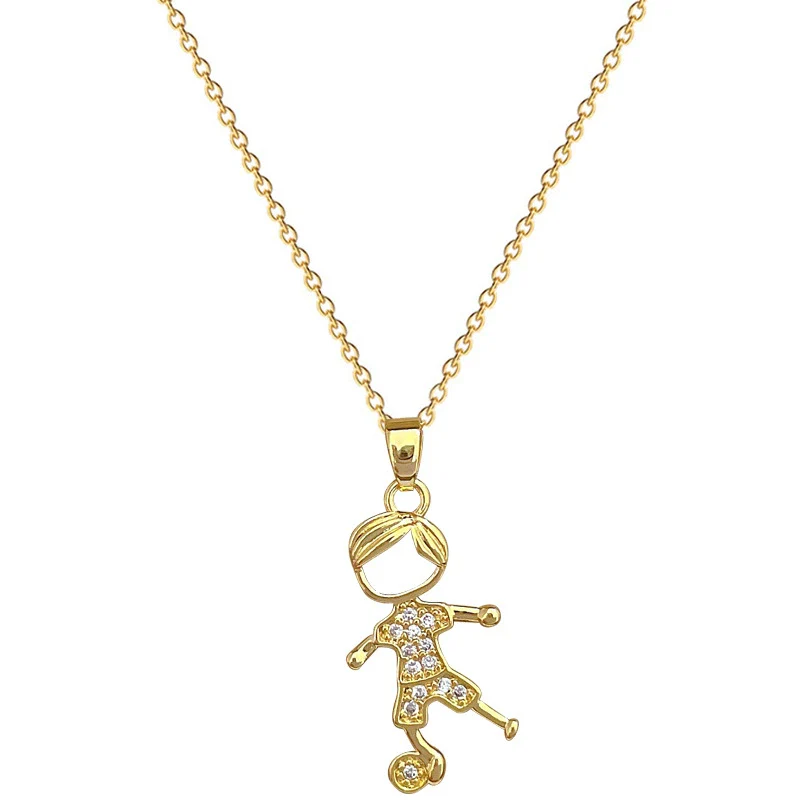 Necklace Titanium Steel Copper Geometric Football Style For Women - Image 5