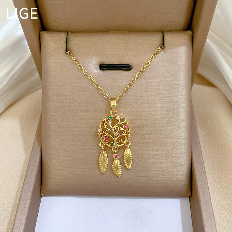 Necklace Titanium Steel Copper Geometric Style Luxury Elegant Gorgeous For Women