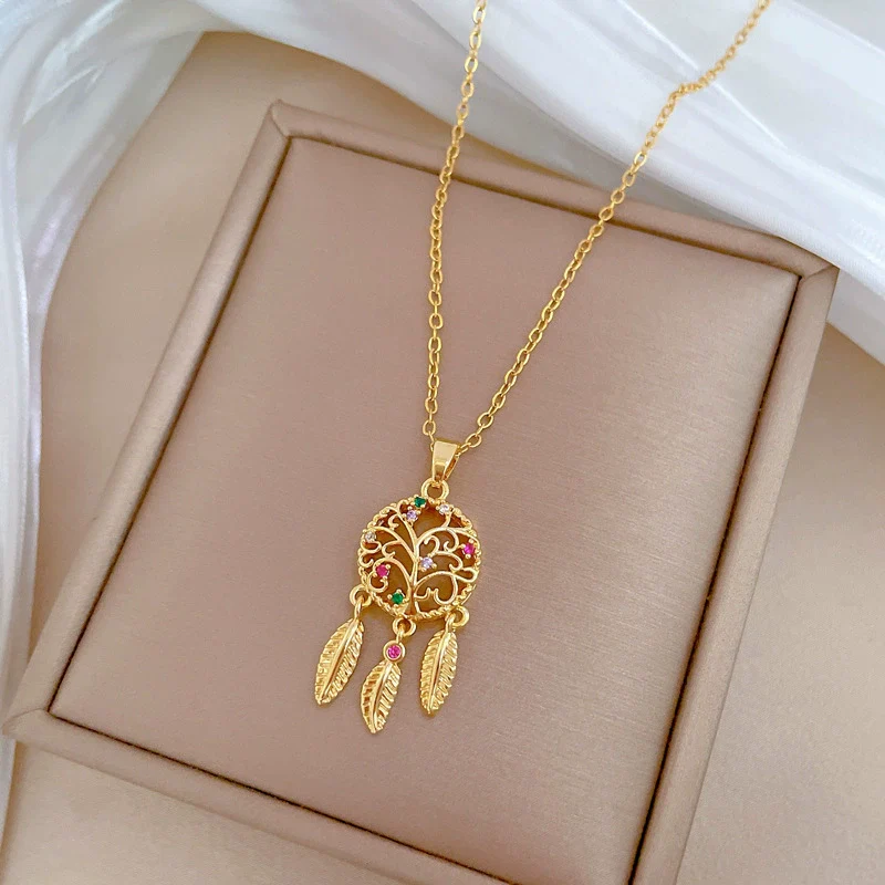 Necklace Titanium Steel Copper Geometric Style Luxury Elegant Gorgeous For Women - Image 4