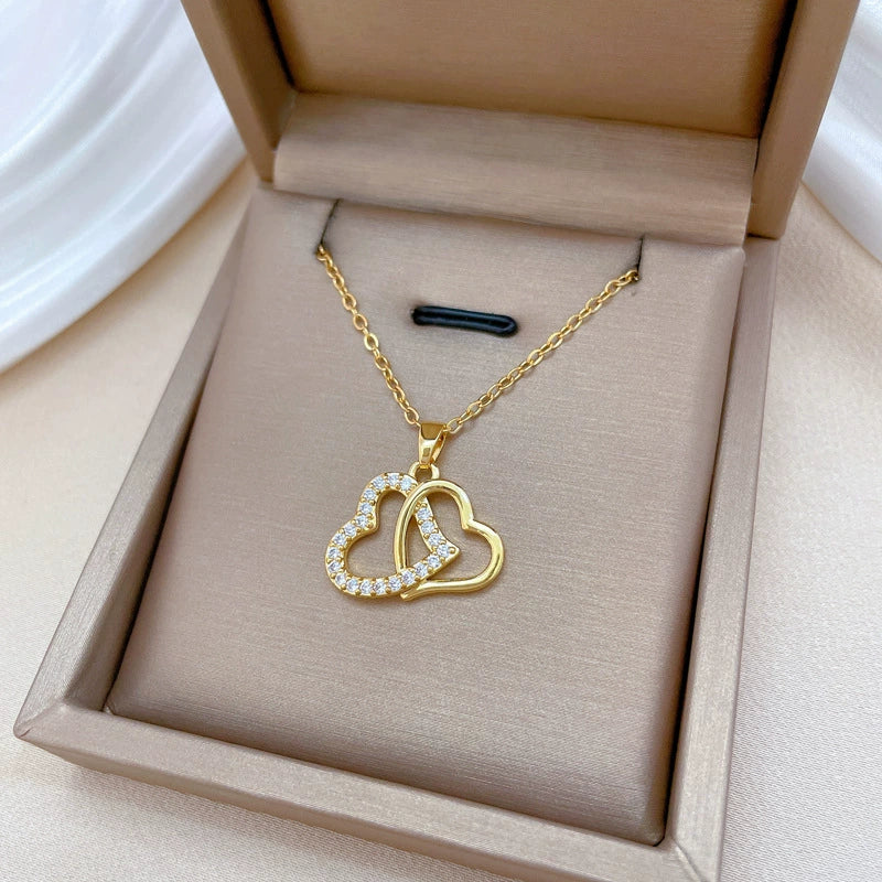 Necklace Titanium Steel Copper Heart Geometric Light Luxury Elegant Gorgeous Allmatch Clavicle Chain Unisex - Image 3