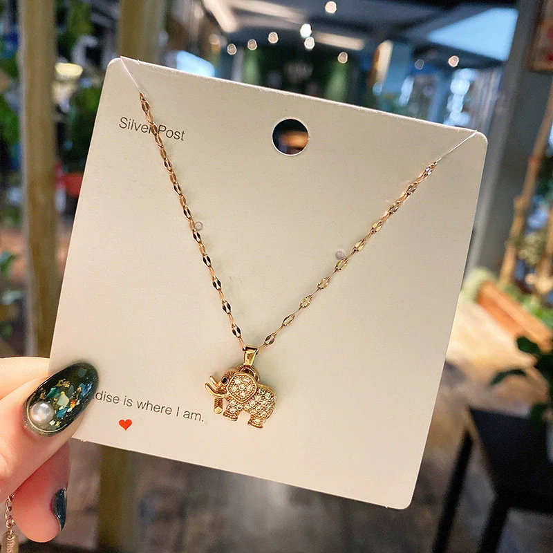Necklace Titanium Steel Copper Inlaid Zircon Geometric Vacuum Plating Fashion - Image 16