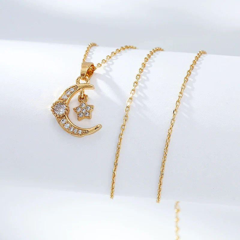 Necklace Titanium Steel Copper Inlaid Zircon Geometric Vacuum Plating Fashion - Image 29