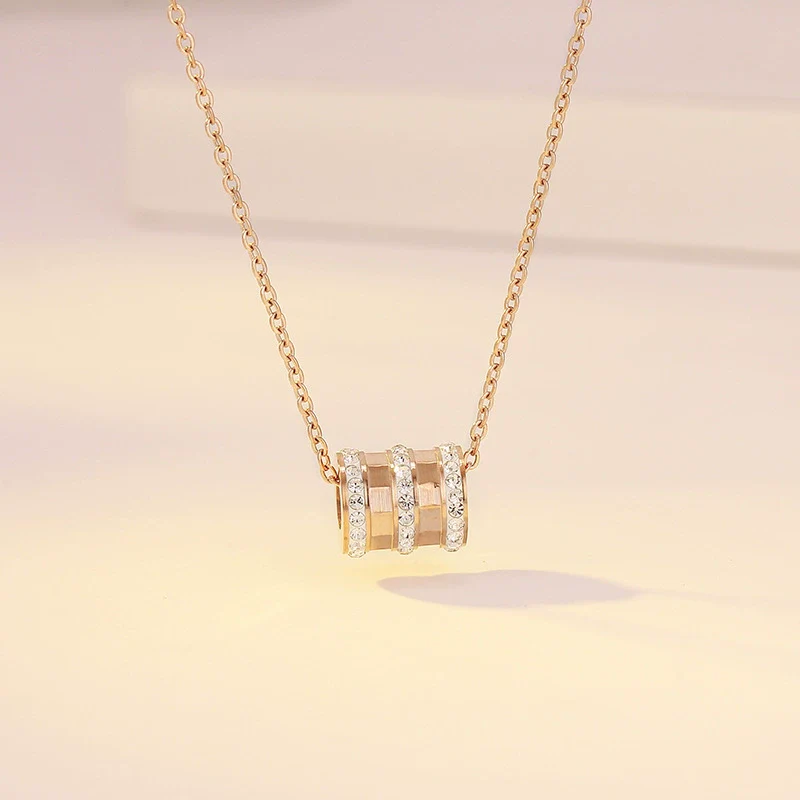 Necklace Titanium Steel Copper Inlaid Zircon Geometric Vacuum Plating Fashion - Image 30